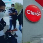 Una mujer mirando su celular publicidad Claro Colombia