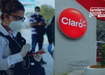 Una mujer mirando su celular publicidad Claro Colombia