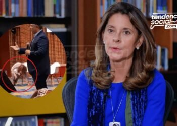 Tremenda caída de Martha Lucía es burla en internet, ministros corren a levantarla