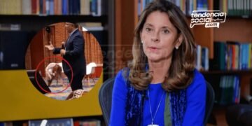 Tremenda caída de Martha Lucía es burla en internet, ministros corren a levantarla