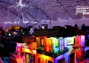 [Fotos] Así se ve el alumbrado y el pesebre en el pasaje comercial en San Mateo