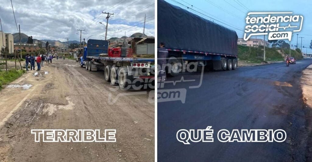 Fiesta en la vía perimetral de la comuna 6 en Soacha por fin la arreglaron ¿La queja funcionó?