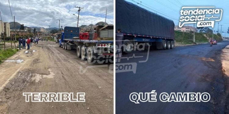 Fiesta en la vía perimetral de la comuna 6 en Soacha por fin la arreglaron ¿La queja funcionó?