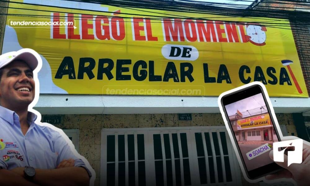 Diputado Julián Sanchez ‘perico’ Jr. muestra valla publicitaria en la fachada de su conocida casa en Soacha